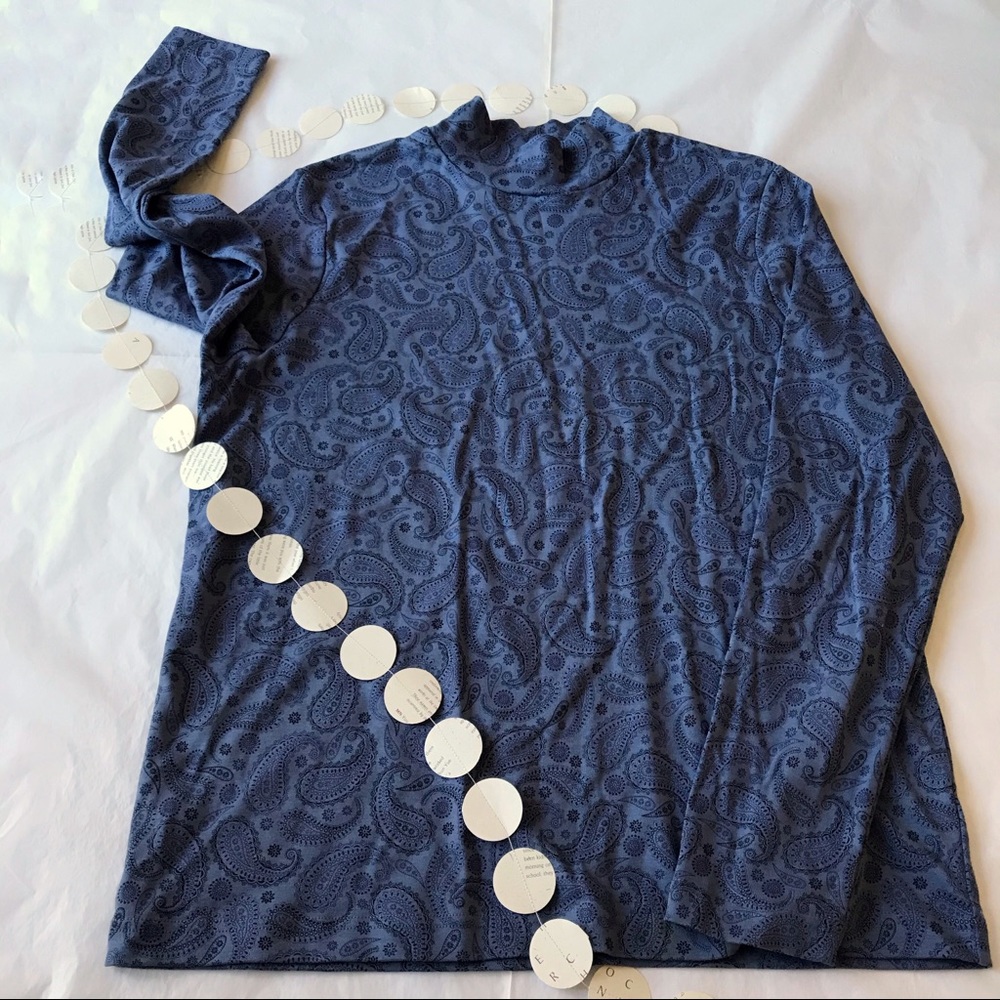 3/$15 Long Sleeve Tee, Blue Paisleys